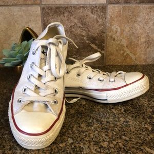 white with red stripe converse